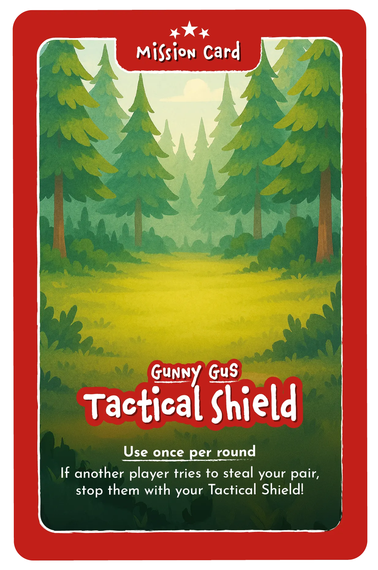 Mission card — Gunny Gus, Tactical Shield.